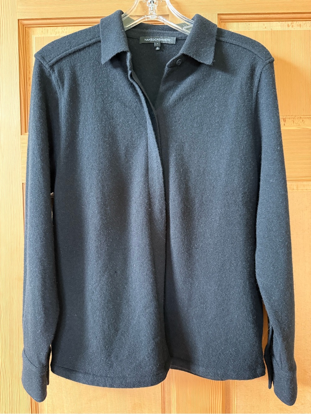 NakedCashmere Black Cashmere Shirt-Sweater Top